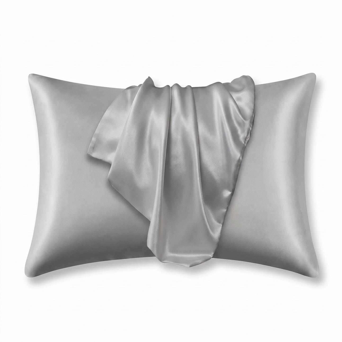 Silver Gray Satin Silk Pillowcase