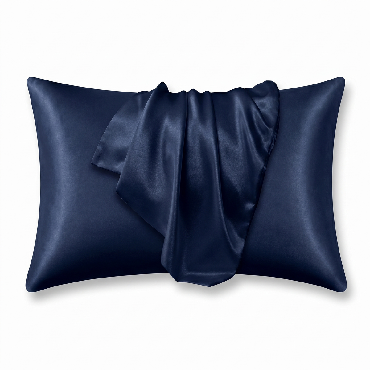 Navy Blue Satin Silk Pillowcase