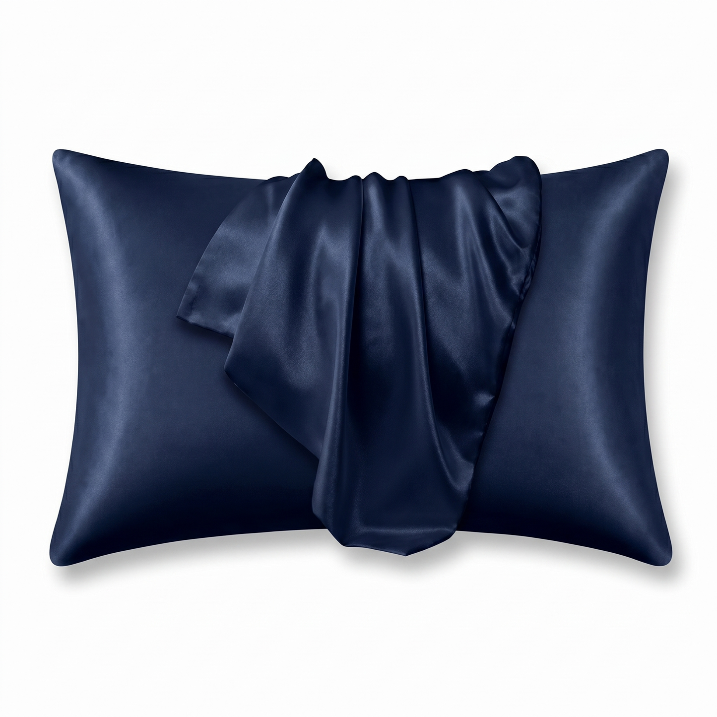 Navy Blue Satin Silk Pillowcase