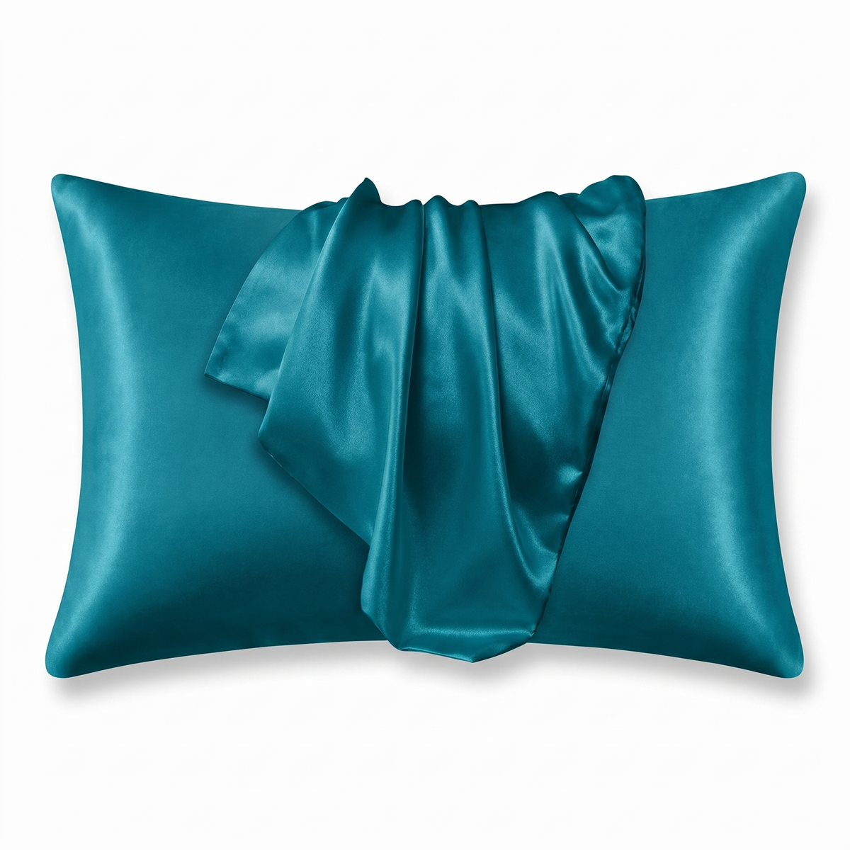 Peacock Blue Satin Silk Pillowcase