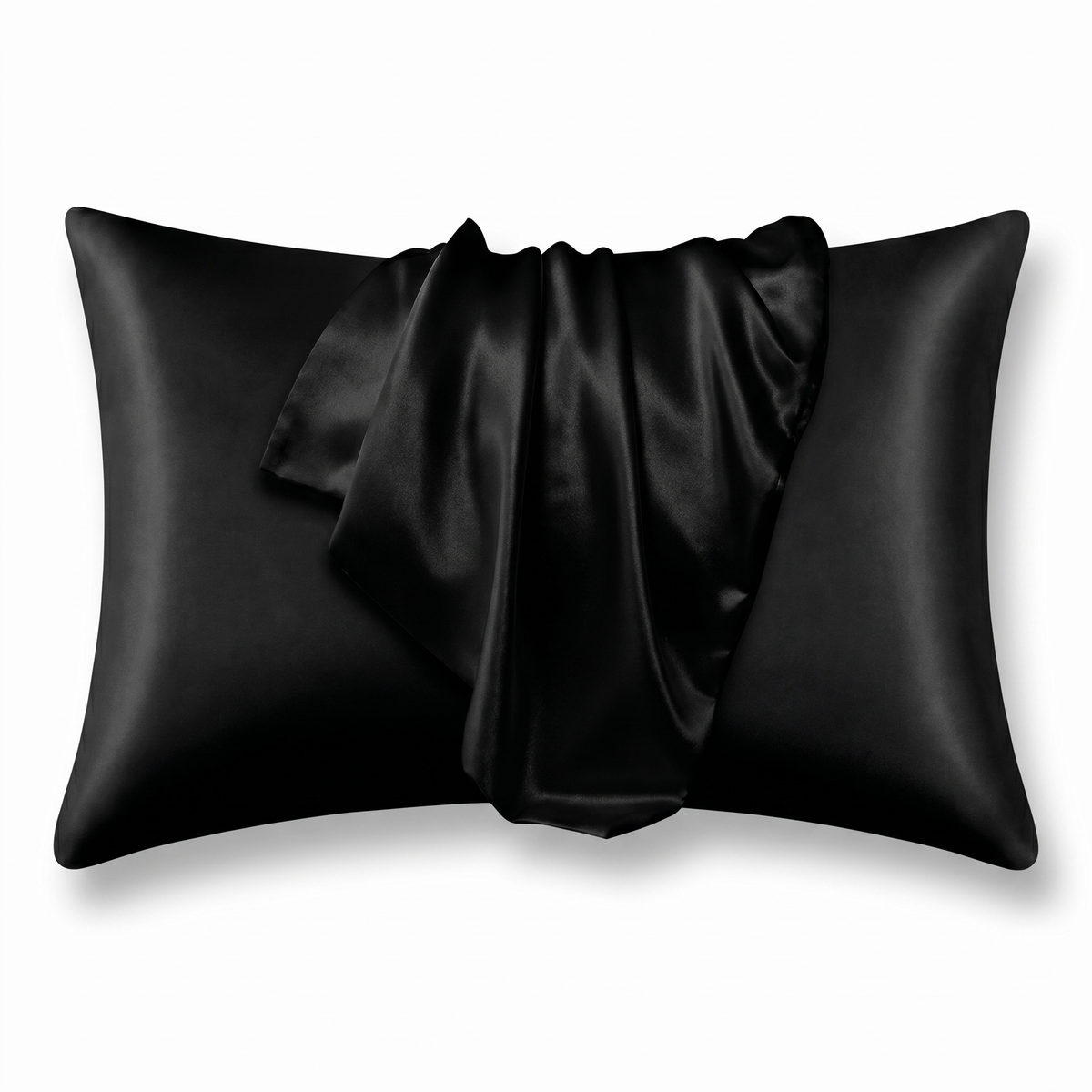 Black Satin Silk Pillowcase