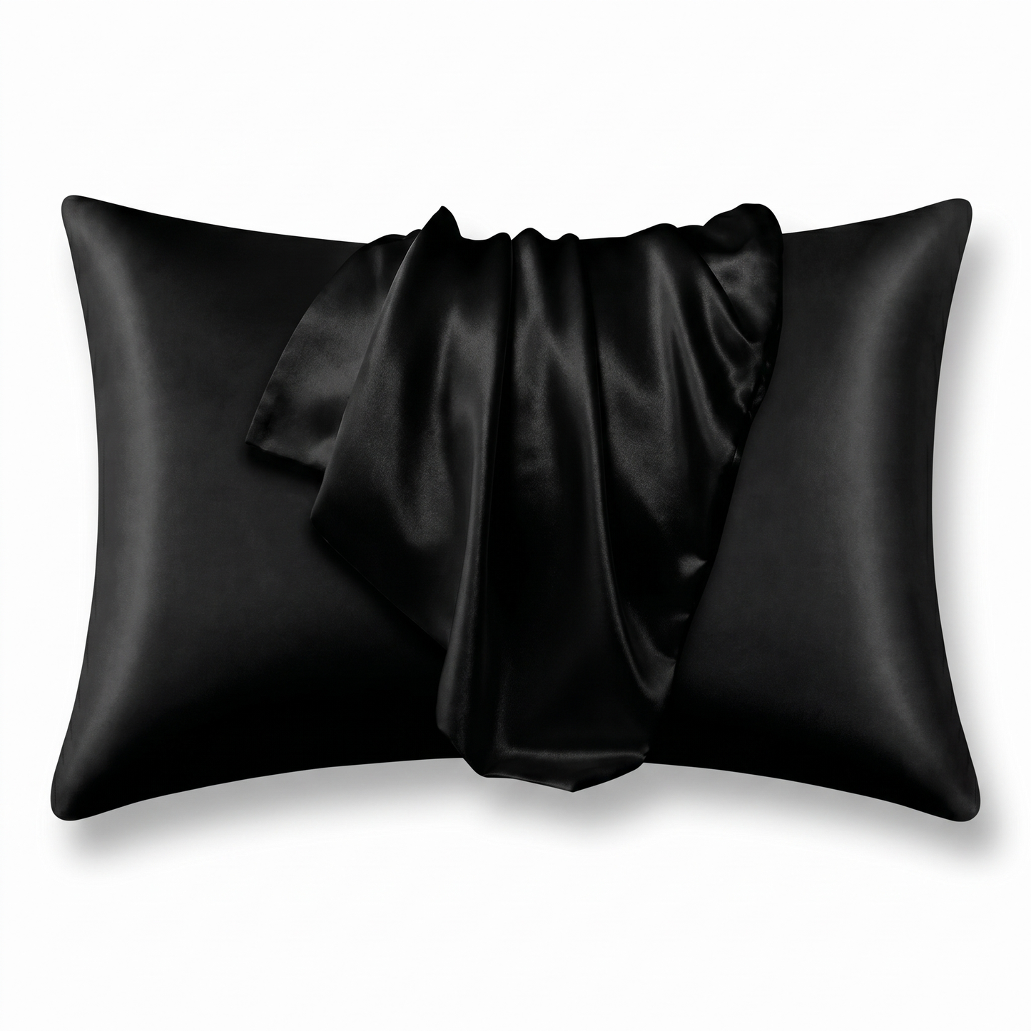 Black Satin Silk Pillowcase