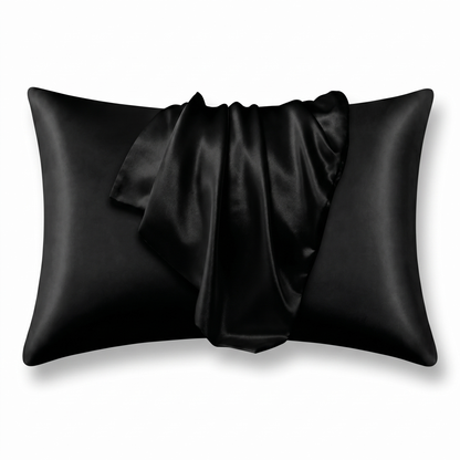 Black Satin Silk Pillowcase