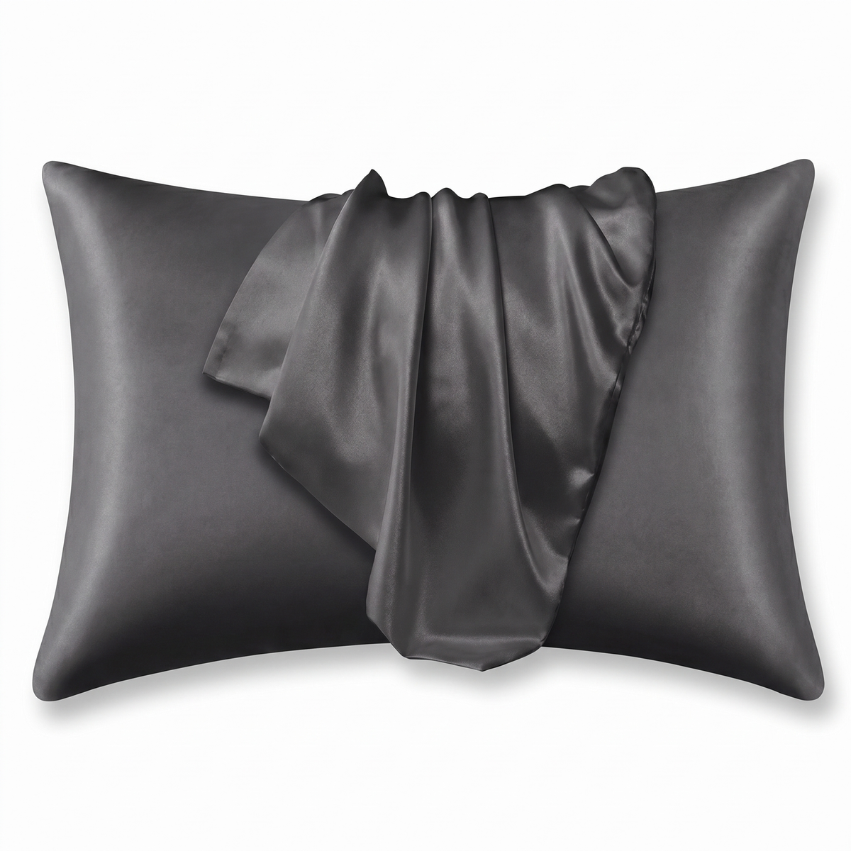 Dark Gray Satin Silk Pillowcase