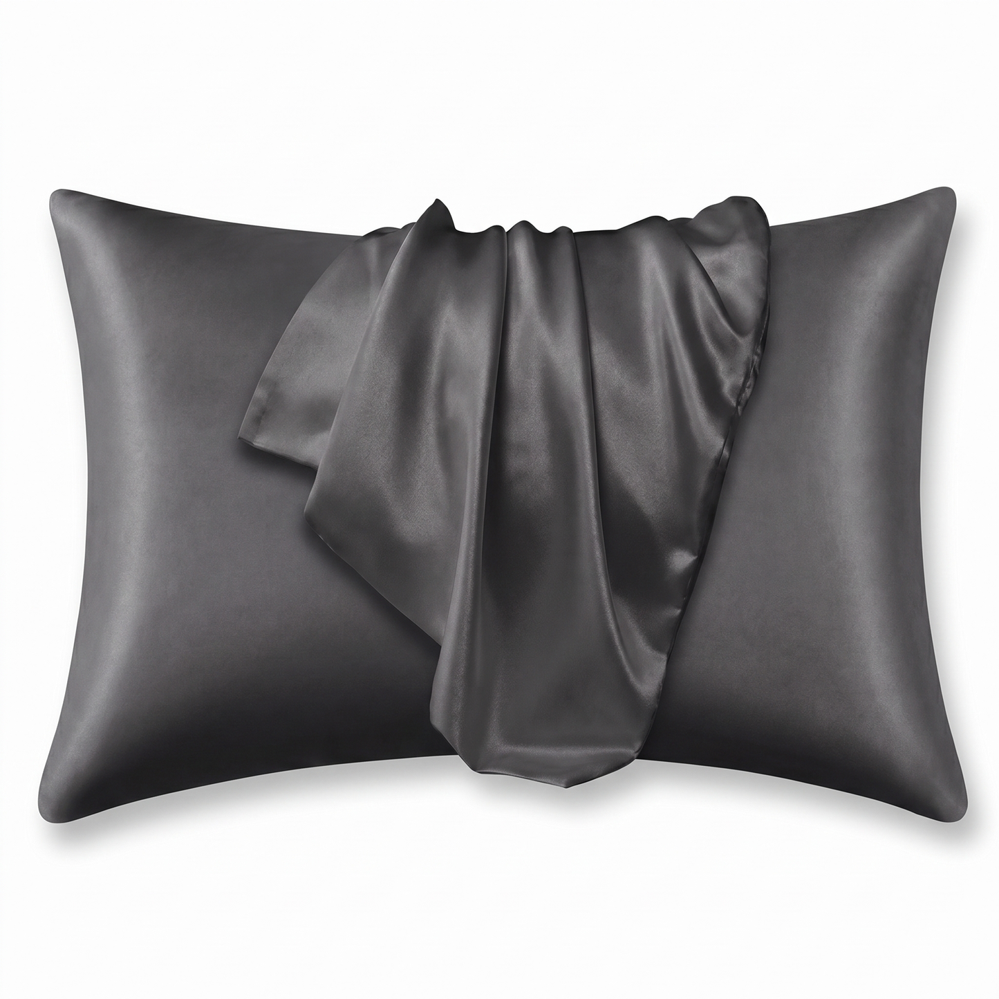 Dark Gray Satin Silk Pillowcase