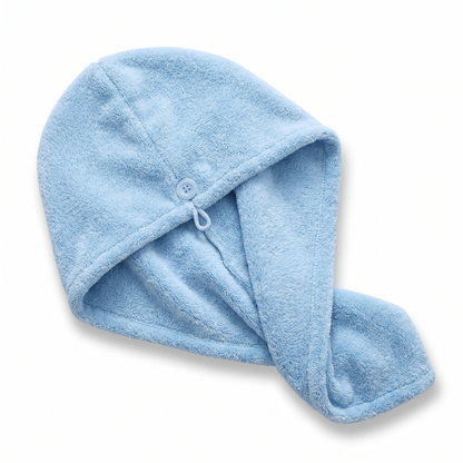 Light Blue Microfiber Hair Towel