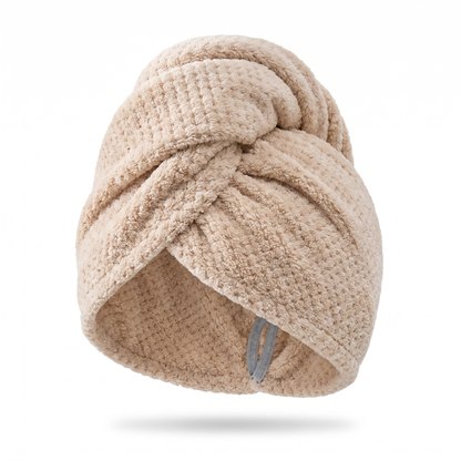 Khaki Microfiber Hair Towel